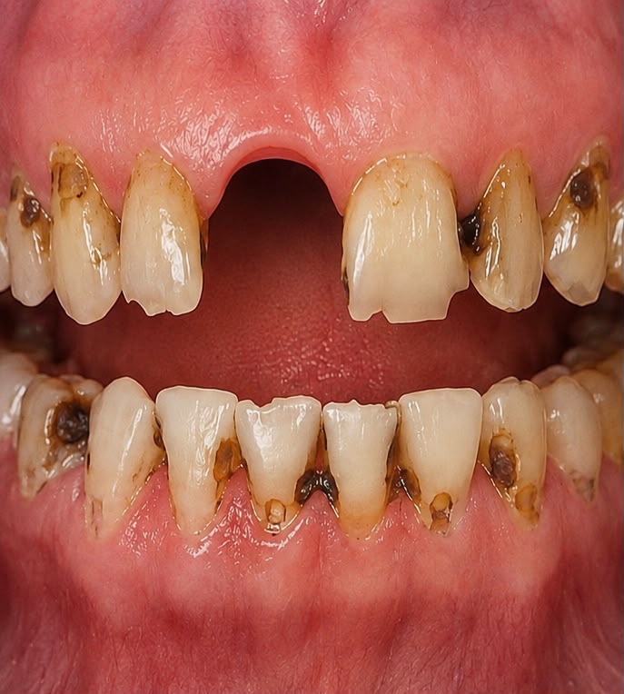 Patient's smile before treatment at Dentalii